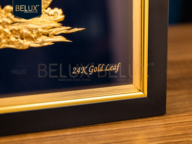 Tranh Thiên Long Bích Vân Dát Vàng 24k 34x27cm